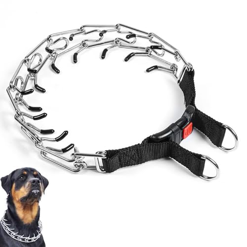 WENJION Hundehalsband Mit Stacheln Für Mittelgroße Und Große Hunde, Verstellbares Zugstopp Halsband Mit Schnellverschluss, 3.0mm x 50cm Schwarz, Trainingshalsband Für Outdoor Spaziergänge WENJION Hundehalsband Mit Stacheln Für Mittelgroße Und Große Hunde, Verstellbares Zugstopp Halsband Mit Schnellverschluss, 3.0mm x 50cm Schwarz, Trainingshalsband Für Outdoor Spaziergänge von WENJION