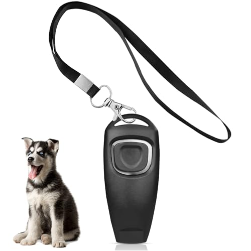 WENJION Professioneller Hundetrainings-Clicker und Pfeife, 2-in-1, effektiver Haustier-Trainer mit Umhängeband, Welpengehorsamkeits- und Rückruf-Trainingswerkzeug für Hunde und Katzen WENJION Professioneller Hundetrainings-Clicker und Pfeife, 2-in-1, effektiver Haustier-Trainer mit Umhängeband, Welpengehorsamkeits- und Rückruf-Trainingswerkzeug für Hunde und Katzen von WENJION