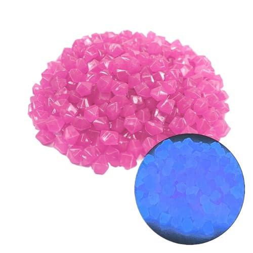 Aquarium Steine 200 Stück leuchtende Steine ​​für Aquarium, Aquarium, Ornamente, im Dunkeln leuchtende Kieselsteine, for den Außenbereich, Hof, Rasen, Weg, Gehwege, Dekorationen(Pink) von WENYOG