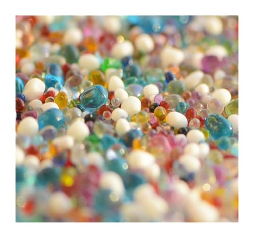 WENYOG Aquarium Steine 100 g Mikro-Landschafts-Aquarium, Hydrokultur-Pflanzendekoration, Landschaftsbau, Glasperlen, Glas, Sand, Flusssand, gelber Stein(Color-03) von WENYOG