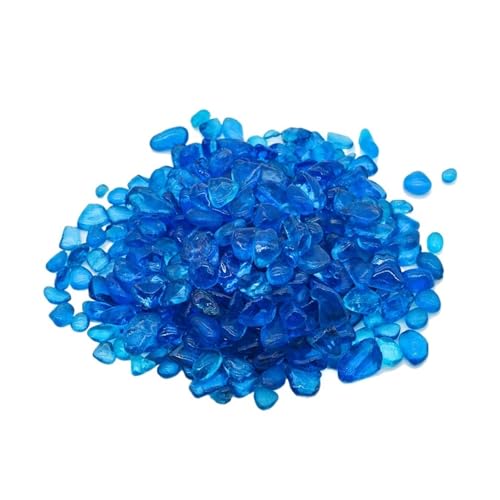 WENYOG Aquarium Steine 150g 100g Aquarium Dekoration Stein Aquarium Hintergrund Bunte Kristall Rock Kies Hausgarten Dekor Zubehör 7-9mm(Blue1,150g) von WENYOG