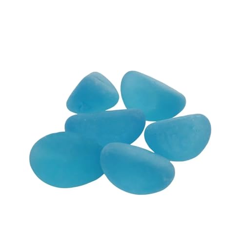 WENYOG Aquarium Steine 30 Stück Aquarium-Blaue Cashew-Glasperlen, fluoreszierender Stein, Blauer Lichtstein, Kristallstein, Aquarium-Dekoration, Zubehör(Blue) von WENYOG