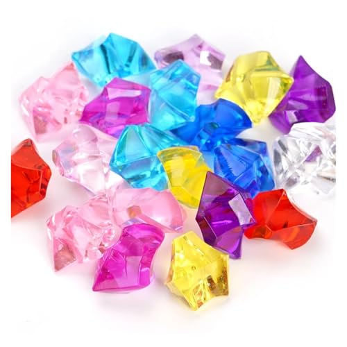 WENYOG Aquarium Steine 50/100 Stück Kristall-Edelstein, 18 x 25 mm, Stein zerkleinert, EIS, Felsen, Aquarium, bunter Stein, Aquarium, Vase, Landschaftsbau, Dekoration(Mix Color,100pcs) von WENYOG