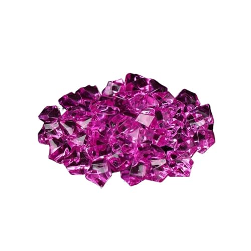 WENYOG Aquarium Steine 50 Stück Konfetti Hochzeit Ornament Kopfsteinpflaster Aquarium Landschaft Bunte Kunststeine ​​Kristall Eiswürfel Vasenfüller Kieselsteine(Rose red) von WENYOG