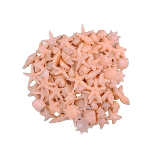 WENYOG Aquarium Steine 50 Stück leuchtende Steine, Bunte Muscheln, Seesterne, Muschelform, leuchtende Steine, Fluoreszierende Kieselsteine, Aquarium-Aquarium-Dekorationen(Glow Stone Orange) von WENYOG