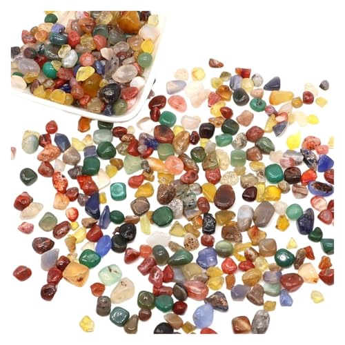 WENYOG Aquarium Steine Steine, Kies, Kristalle, Splitter, Quarz, Mineralien, Reiki, Heilung, Trommelachat, Probe, Edelsteine, Heimdekoration, Aquarium, DIY-Handwerk(Color2,100g) von WENYOG