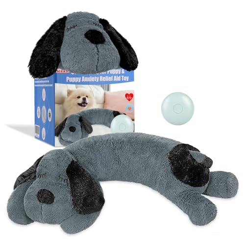 WEOK Herzschlag-Spielzeug für Hunde - Komfort-Kuschelkissen, zur Linderung von Angstzuständen, beruhigende Hilfe, Schlafhilfe, für mittelgroße Hunde von WEOK