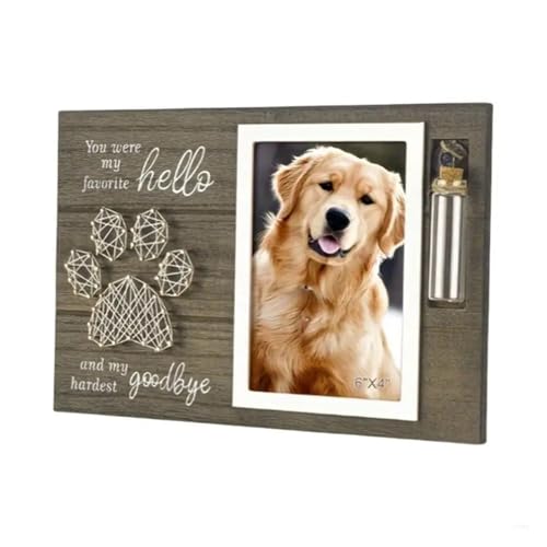 WEOKDFHA Haustier-Fotorahmen Haustier-Fotorahmen mit Glasflasche, for Hunde und Katzen, for Abschied, Tribute-Rahmen(Color 2) von WEOKDFHA
