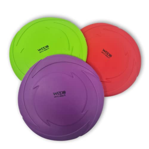WEPO Hunde Frisbee - Ø 15cm 3er Set - Hundespielzeug für Kleine Hunde - Wasserspielzeug - Dog Frisbee - Wurfspielzeug in Rot/Lila/Grün aus Gummi - Für Land und Wasser WEPO Hunde Frisbee - Ø 15cm 3er Set - Hundespielzeug für Kleine Hunde - Wasserspielzeug - Dog Frisbee - Wurfspielzeug in Rot/Lila/Grün aus Gummi - Für Land und Wasser von WEPO