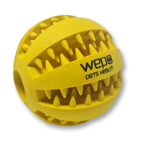 WEPO Hundeball Zahnpflege - Ø 7cm gelb - Hundespielzeug Ball - Spielball Hund - Kauspielzeug Hundeball mit Zähnen für gesundes Zahnfleisch aus Naturkautschuk - verhindert Zahnsteinbildung WEPO Hundeball Zahnpflege - Ø 7cm gelb - Hundespielzeug Ball - Spielball Hund - Kauspielzeug Hundeball mit Zähnen für gesundes Zahnfleisch aus Naturkautschuk - verhindert Zahnsteinbildung von WEPO