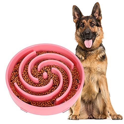 Langsame Fütterung Hundenapf, Anti Schling Interaktiver Hundenapf, Sicherheit Haltbarer Futternapf für Hunde Rosa von WERFORU