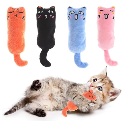 WERIGONI 4 Stück Kauresistentes Katzenspielzeug, katzenminze spielzeug, Kauspielzeug für Katzen zum Zahnen im Innenbereich, Katzenplüsch WERIGONI 4 Stück Kauresistentes Katzenspielzeug, katzenminze spielzeug, Kauspielzeug für Katzen zum Zahnen im Innenbereich, Katzenplüsch von WERIGONI