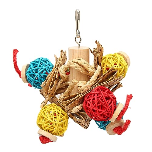 Kleine Papageien-Kauspielzeuge, Papageien-Kauspielzeuge, Rattan-Weidenbälle, Sittich-Kauspielzeuge, Bunte Bälle Zum Aufhängen, Schaukelspielzeug, Holz-Kauspielzeug für Kleine Papageien-Kauspielzeuge, Papageien-Kauspielzeuge, Rattan-Weidenbälle, Sittich-Kauspielzeuge, Bunte Bälle Zum Aufhängen, Schaukelspielzeug, Holz-Kauspielzeug für von WERTSWF