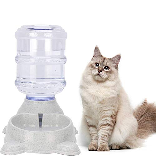WESEEDOO Futterautomat Katze Automatischer Futterspender Food & Water Feeder Set Wasserspender für Haustiere Welpen-Feeder Gray,Water Feeder von WESEEDOO