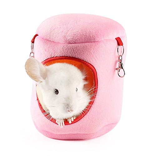 WESEEDOO Hängematte Katze Ratten Zubehör Kaninchenbetten Für Innenräume Rattenhängematten Für Käfig Eichhörnchen Schlafsack Haustier-Hängematte pink,XL von WESEEDOO