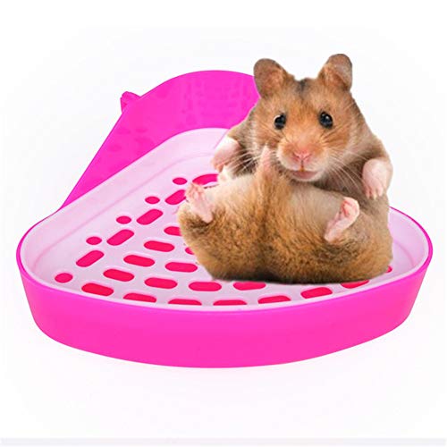 WESEEDOO Hasen Zubehör Meerschweinchen Zubehoer Kaninchenkäfig Kaninchen Katzentoilette Hamster Käfig Tablett Meerschweinchen Bett Kaninchen Toilette pink von WESEEDOO