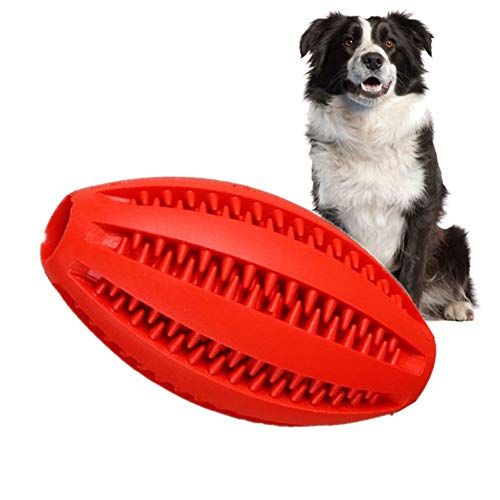 WESEEDOO Hunde Kauspielzeug Leckerli Ball Hundegummibälle Dispenser Fütterungsball Hundespielzeug für Langeweile Hundelangsamfutterball Molares Hundespielzeug red von WESEEDOO