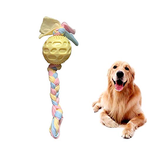 WESEEDOO Hunde Spielzeug für kleine Hunde welpenspielzeug Set Welpen Hund kauen Hund kaut Welpen kauen Spielzeug Geweih kaut für Hunde Hund Seil Spielzeug patternball,Yellow von WESEEDOO