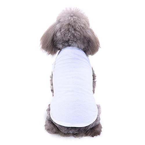 WESEEDOO Hunde-T-Shirt, Sommer-Weste, Haustier-Kleidung für kleine Hunde, Kleidung für Französische Bulldogge, Hundemantel, Weiß (1), Large von WESEEDOO