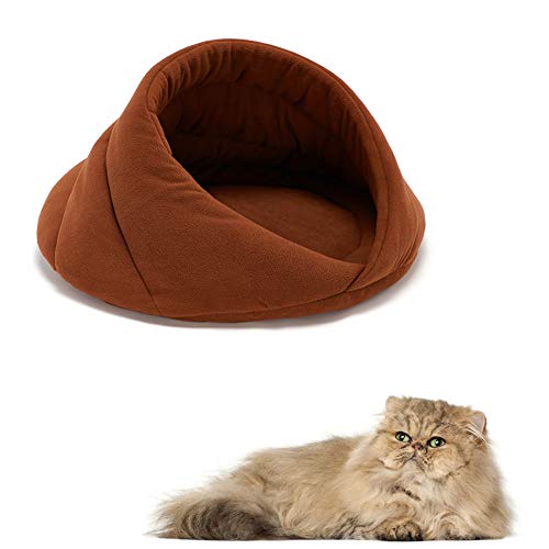 WESEEDOO Hundehöhle Kleine Hunde Hundebett Haustiernest Welpenbett Flauschiges Hundebett Hundekomfortbett Luxus Hundebett Haustier Schlafsack Camel,l von WESEEDOO