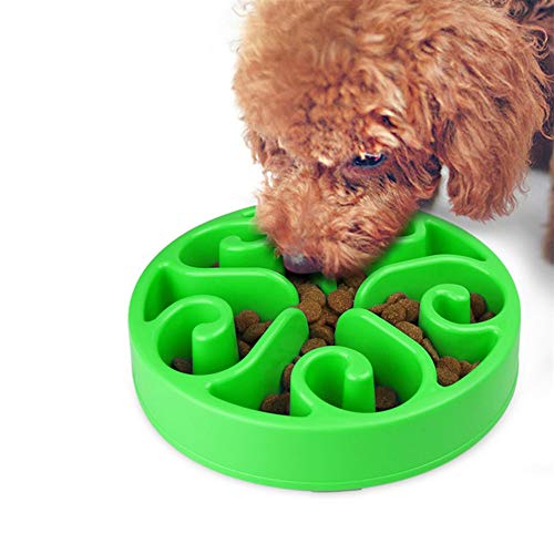 WESEEDOO Hundenapf Slow Eating Slow Feeding Hundenapf Puzzle-Napf für Hunde Ungiftig Puzzle-Napf Hund Anti-Erstickungsnapf Labyrinth Interaktive Katzennapf Grün von WESEEDOO