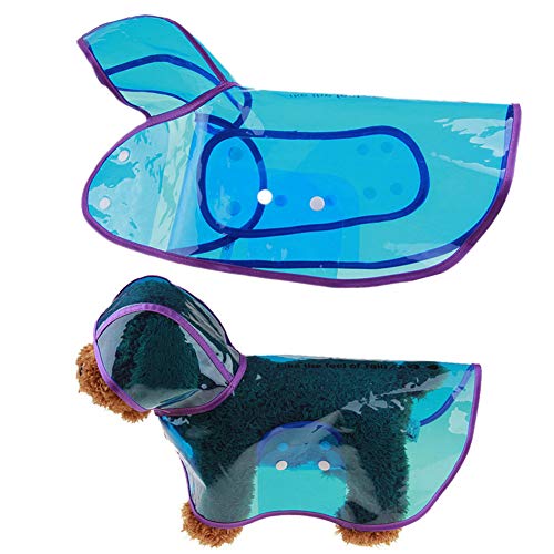 WESEEDOO Hunderegenmantel Für Kleine Hunde Hunde Regenmantel Wasserdicht Hundemäntel für mittlere Hunde Wasserdicht Hund Regenmantel mit Kapuze Blue,2XL von WESEEDOO