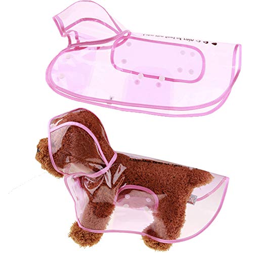 WESEEDOO Hunderegenmantel Für Kleine Hunde Hunde Regenmantel Wasserdicht Hundemäntel für mittlere Hunde Wasserdicht Hund Regenmantel mit Kapuze pink,4XL von WESEEDOO