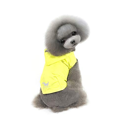 WESEEDOO Hunderegenmantel Grosse Hunde Regenjacke Hund Hund voller Regenmantel Hundemäntel wasserdicht und warm Haustier Regenmantel 35,Yellow von WESEEDOO