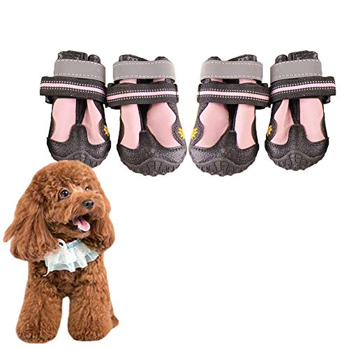 WESEEDOO Hundeschuhe Sommer Hundeschuhe Wasserdicht Hundesocken Hundepfotenschutz Hundeschuhe Hund Regenstiefel Hundeschuhe Für Große Hunde pink,#3 von WESEEDOO