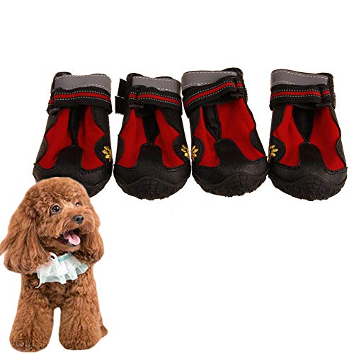 WESEEDOO Hundeschuhe Sommer Hundeschuhe Wasserdicht Hundesocken Hundepfotenschutz Hundeschuhe Hund Regenstiefel Hundeschuhe Für Große Hunde red,#2 von WESEEDOO