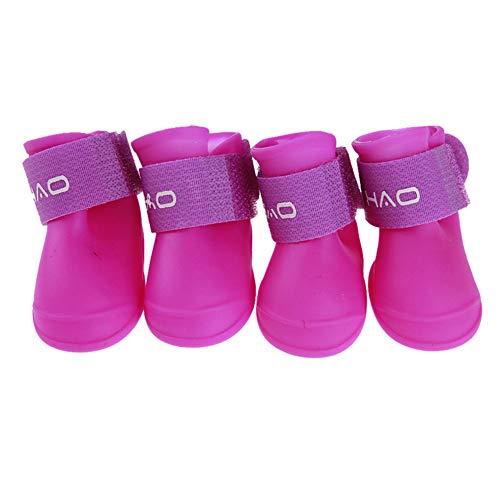 WESEEDOO Hundeschuhe Sommer Pfotenschutz Für Hunde Wasserdicht Haustierstiefel Hundeschuhe Für Kleine Hunde Hundeschuhe rutschfest Hundeschuhe Purple,XXL von WESEEDOO