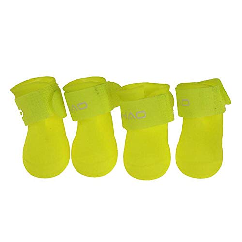 WESEEDOO Hundeschuhe Sommer Pfotenschutz Für Hunde Wasserdicht Haustierstiefel Hundeschuhe Für Kleine Hunde Hundeschuhe rutschfest Hundeschuhe Yellow,XL von WESEEDOO