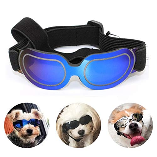 WESEEDOO Hundesonnenbrille Hundebrille Für Kleine Hunde Gläser für Katzen Schutzbrille UV-Brille für Hund Augenschutzbrille Hundebrille Augenschutz Blue von WESEEDOO