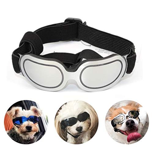 WESEEDOO Hundesonnenbrille Hundebrille Für Kleine Hunde Gläser für Katzen Schutzbrille UV-Brille für Hund Augenschutzbrille Hundebrille Augenschutz White von WESEEDOO