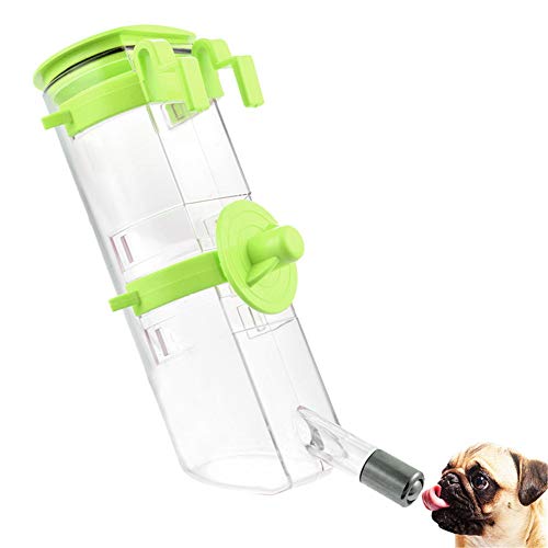 WESEEDOO Hundetrinkflaschen Haustier Wasserflaschen Hund Trinkflasche Hund Reise Zubehör Hunde Wasserflasche Spender Automatischer Haustier Feeder, grün, 500 ml von WESEEDOO