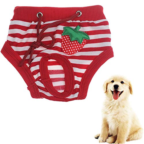 WESEEDOO Hundewindeln FüR HüNdinnen Hundewindel Waschbare Welpenwindeln Windeln Medium Size Pants Hunde-Damenbinden Hygienehosen für Hunde red,XL von WESEEDOO