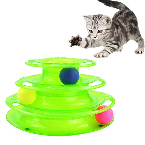 WESEEDOO Katzen Spielsachen Haustier Spielzeug Katze, die Ball spielt Katzenspielzeug für Indoor-Katzen Katzen-Übungsball Katzenjäger-Ball Green von WESEEDOO