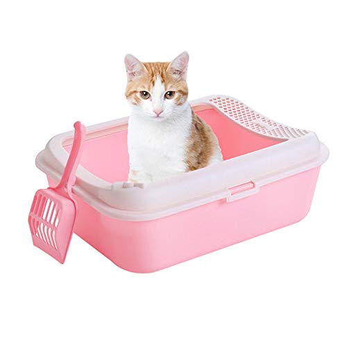 WESEEDOO Katzentoilette Katzenklo Katzenstreutablett klein Katzentoilette Selbstreinigende Katzentoilette Selbstreinigende Katzenstreu Kaninchenstreu Tablett pink von WESEEDOO