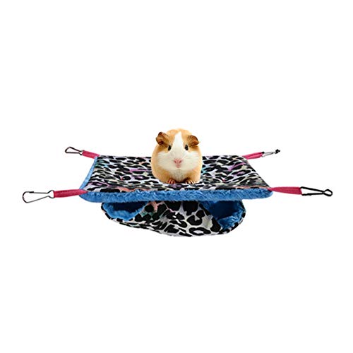 WESEEDOO Meerschweinchen Hängematten Meerschweinchen Zubehoer Ratten-Hängematten Hamster-Haus Katzen-Hängematte Rattenkäfig Zubehör Kaninchenbett Leopard Print 1,s von WESEEDOO