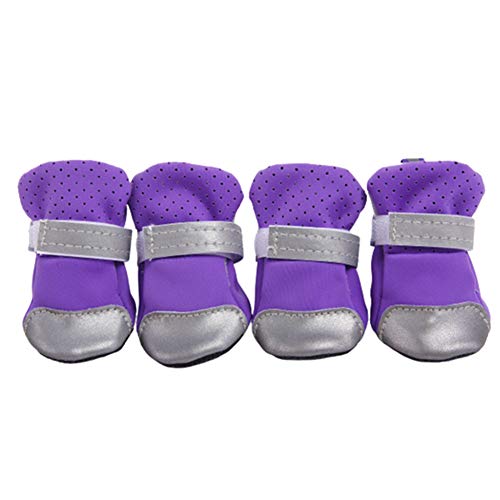 WESEEDOO Pfotenschutz Hund Hundeschuhe Pfotenschutz Hund Regenstiefel Hundesocken Für Kleine Hunde Hundepfotenschutz Hundeschuhe Für Große Hunde Hundeschuhe Purple,#2 von WESEEDOO