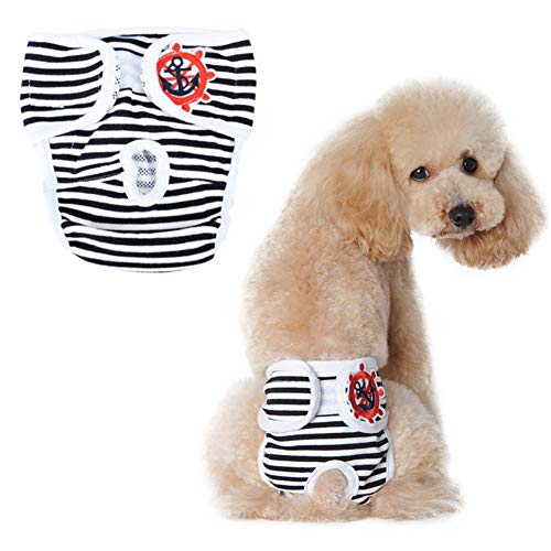 WESEEDOO Windeln Für Hunde Hundewindeln Hunde-Inkontinenzhose Einstellbare Hundewindeln Hundeauflagen Windeln Medium Size Pants Hygienehosen Für Hunde Black,XXL von WESEEDOO