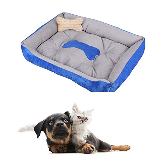 WESEEDOO katzenbett hundebetten für mittlere Hunde Quadratisches Hundebett Günstige Hundebetten Hundekissen Kätzchenbett Hund Schlafsofa Warmes Hundebett Blue,m von WESEEDOO