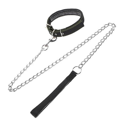 WESIEVYA 7 5-30 Kg Hundehalsband-Set Schwarz L Mit Kette Zugeisen Heimtierbedarf Modisches Haustierhalsband Für Outdoor-aktivitäten von WESIEVYA
