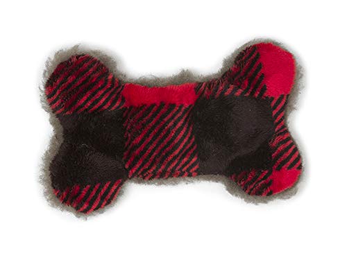 WEST PAW Mini Merry Red Checker Bone Plush Toy for Dogs von WEST PAW