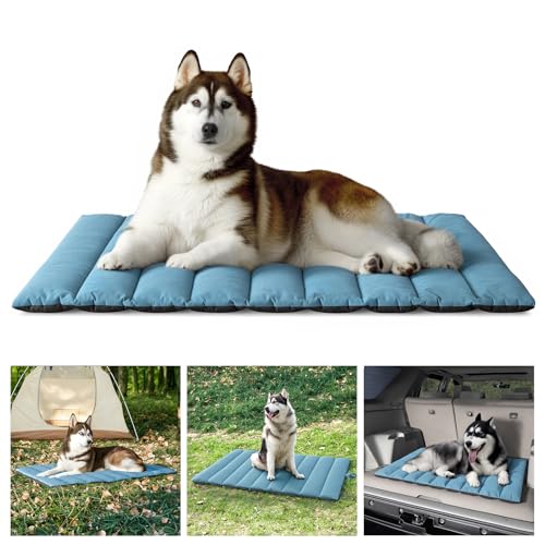 WESTERN HOME WH Hundebett Outdoor Hundedecke für Unterwegs wasserdichte Camping Hundedecke Outdoor Faltbar Hundebett Inklusive Aufbewahrungstasche Camping und Wandern-110x68 cm (Blau) von WESTERN HOME WH