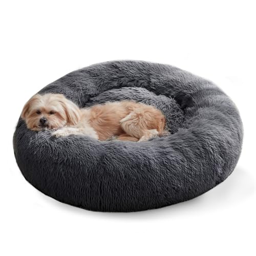 Western Home Hundebett Rund Katzenbett Donut flauschig Hundebett Kleine Hunde Waschbar von WESTERN HOME WH