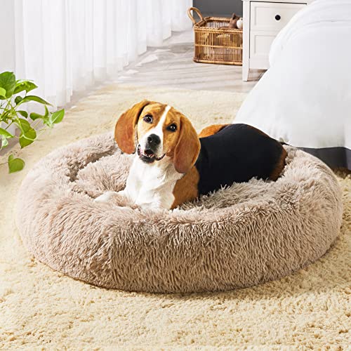 Western Home Hundebett Rund Katzenbett Donut flauschig Hundebett Kleine Hunde Waschbar von WESTERN HOME WH