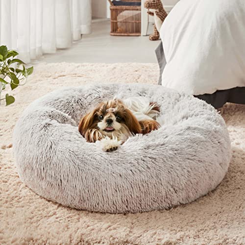 Western Home Hundebett Rund Katzenbett Donut flauschig Hundebett Kleine Hunde Waschbar von WESTERN HOME WH