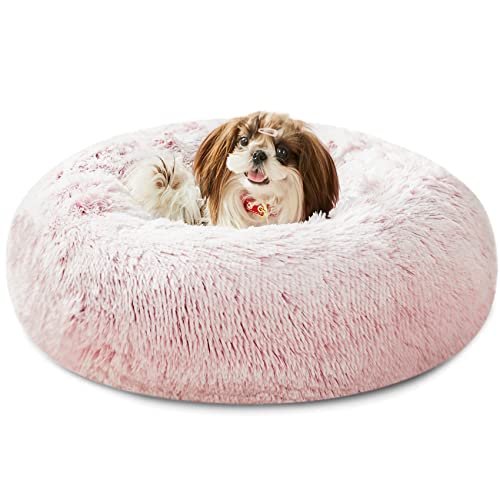 Western Home Hundebett Rund Katzenbett Donut flauschig Hundebett Kleine Hunde Waschbar von WESTERN HOME WH