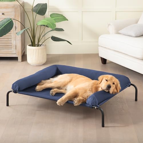 Kühlendes erhöhtes Hundebett für große Hunde, erhöhtes Hundebett, tragbares Hundebett, mit atmungsaktivem Netz, Haustierbetten mit abnehmbarer, wasserdichter Nackenrolle Kühlendes erhöhtes Hundebett für große Hunde, erhöhtes Hundebett, tragbares Hundebett, mit atmungsaktivem Netz, Haustierbetten mit abnehmbarer, wasserdichter Nackenrolle von WESTERN HOME